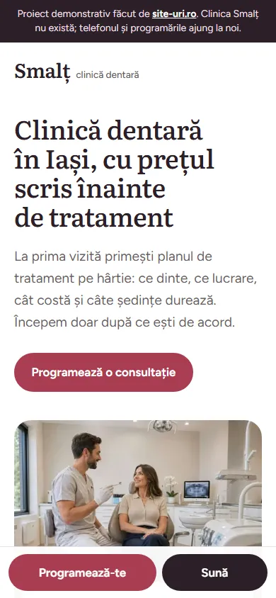 Prima pagină Smalț pe telefon
