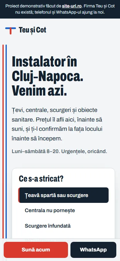 Prima pagină Teu și Cot pe telefon